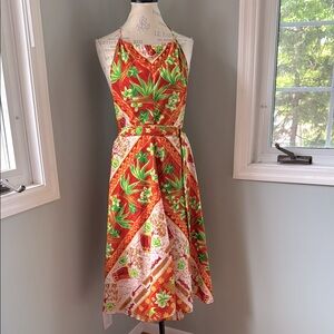 Vintage 60’s Hikilau Fashions Hawaiian halter wrap dress EVC XS